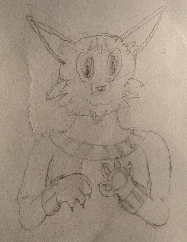 Xavior's drawing on paper, with pencil